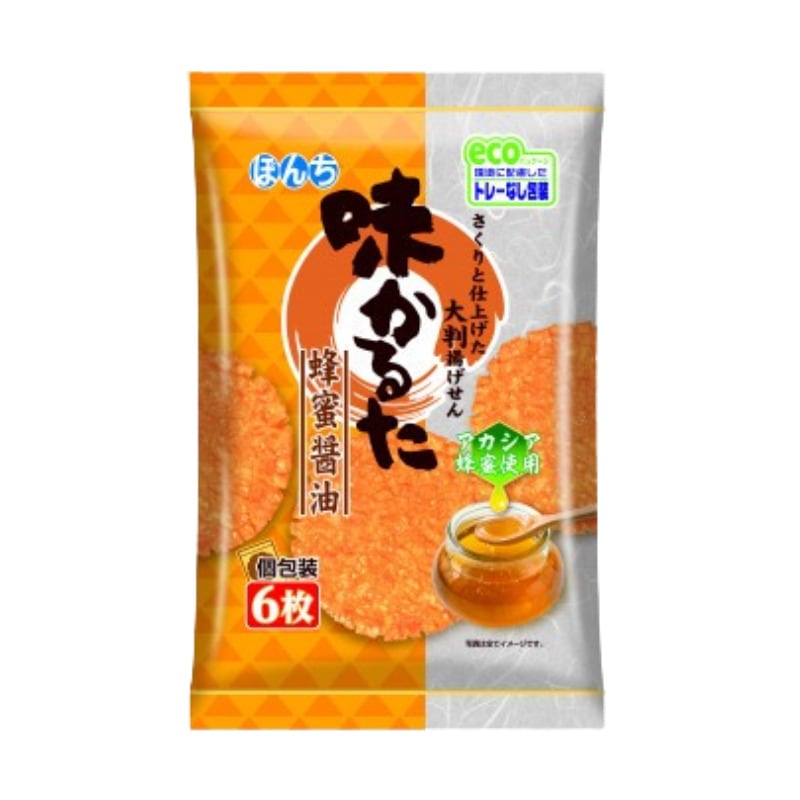 [3個]ぼんち 味かるた 蜂蜜醤油　6枚　賞味期限2026.04.30【賞味期限間近】
