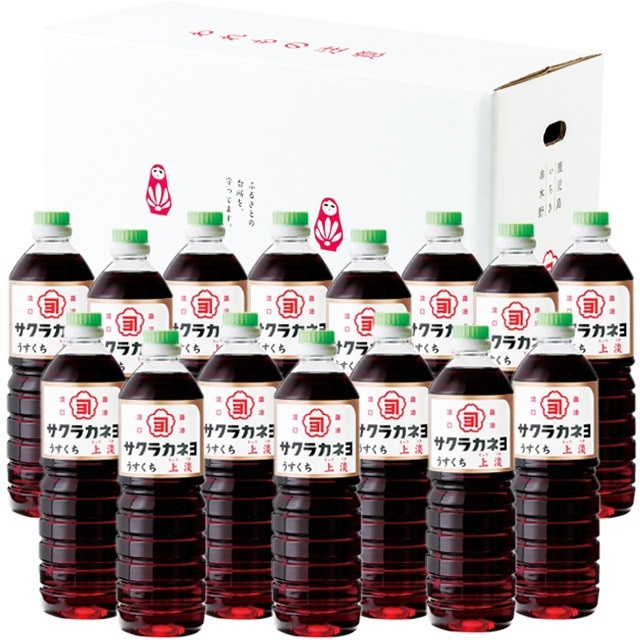 サクラカネヨ　薄口醤油　上淡　1000ml  15本 吉村醸造 鹿児島 ケース買い