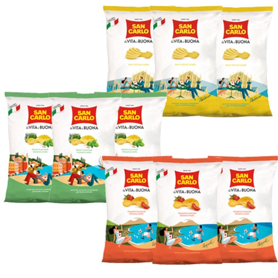 【イタリアのお土産】サンカルロポテトチップス　 定番3種セット