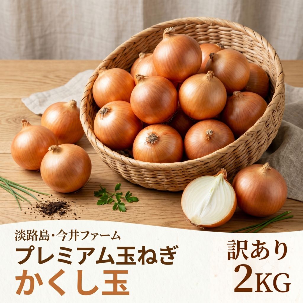 【訳あり】 淡路島玉ねぎ かくし玉 2kg　複数購入増量 ＃(訳)かくし玉2kg【購入特典】＃