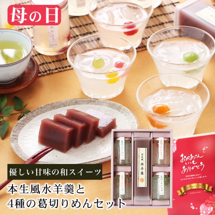 ＼300円OFFクーポン配布中／ 母の日 ギフト プレゼント スイーツ ふみこの和スイーツ 本生風 水羊羹（水ようかん）と 4種の...