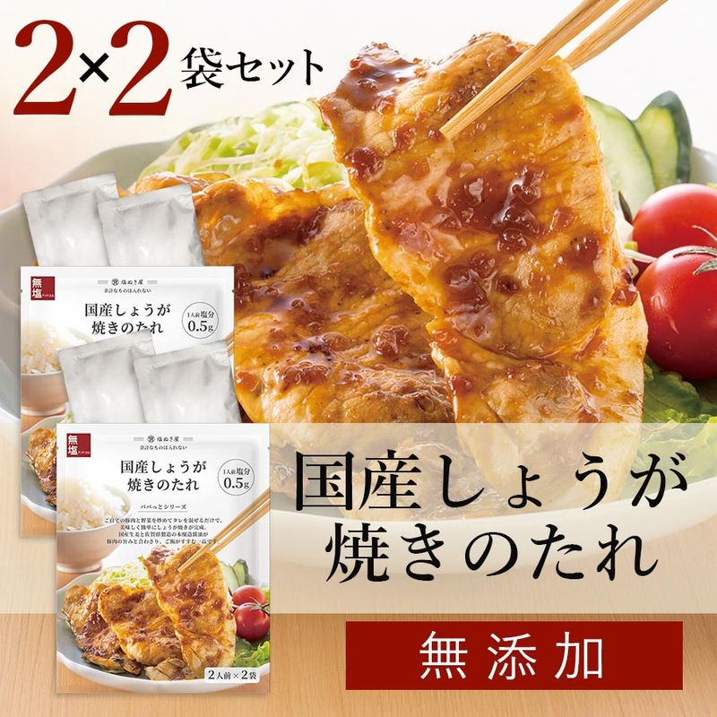 塩ぬき屋 減塩 国産しょうが焼きのたれ 2袋セット (無添加)