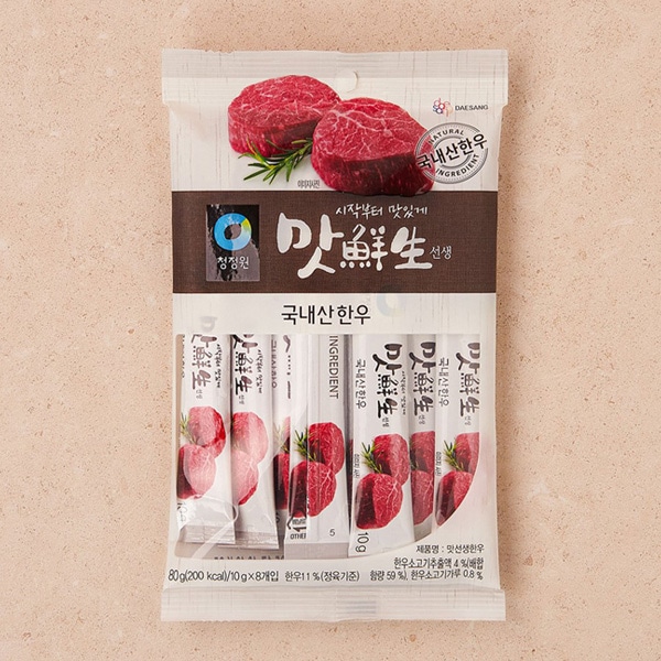 [清浄園] マッ鮮生だしスティック 牛肉 / 80g(10gX8個) 自然素材のこだわり 韓牛のだしの素 万能だし 鍋だし 韓国調...