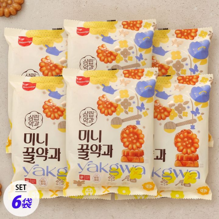 [SAMLIP] サムリップ はちみつミニヤッカ 6袋セット / 140g×6個  薬菓 mini 薬菓 ヤッカ 伝統菓子韓国伝統...