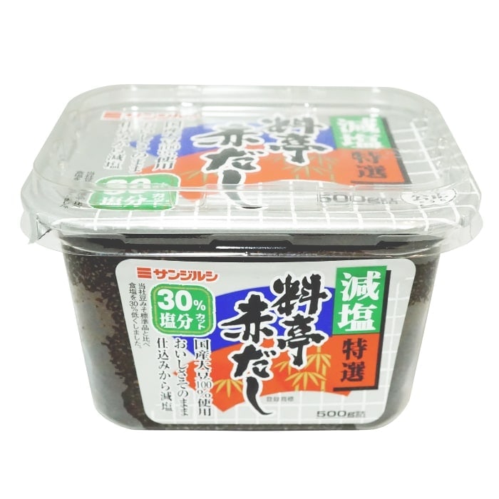 30%減塩 特選 料亭 赤だし サンジルシ  ( 国産大豆100% )  500g